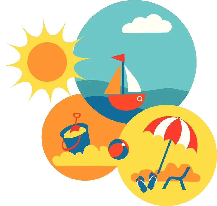 Unique and special wallpaper of summer icons 