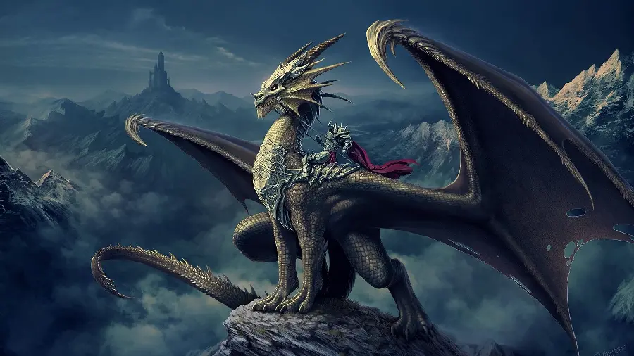 The most beautiful fantasy cartoon ice dragon fighting 