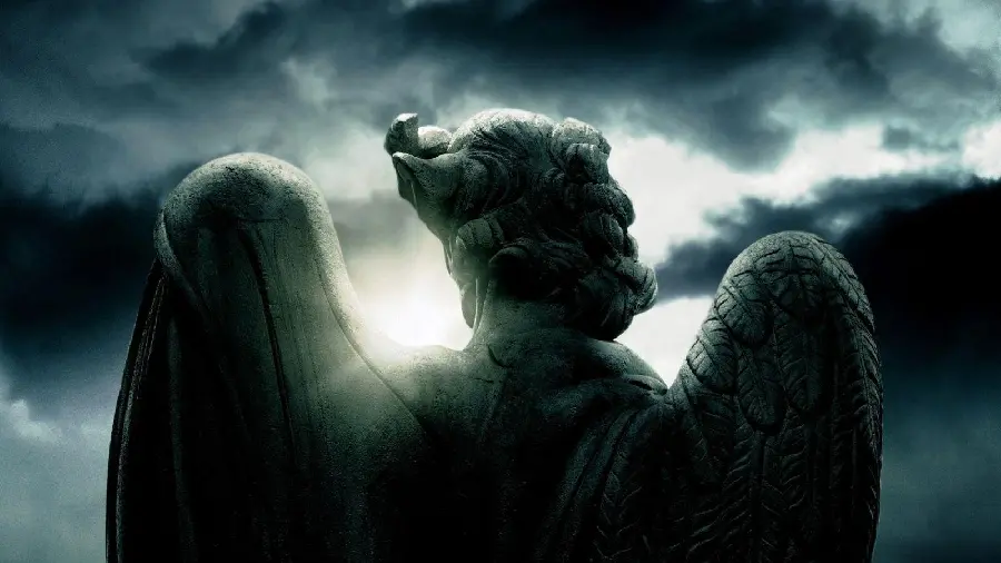 Download a beautiful wallpaper of an angel statue for your profile and background 