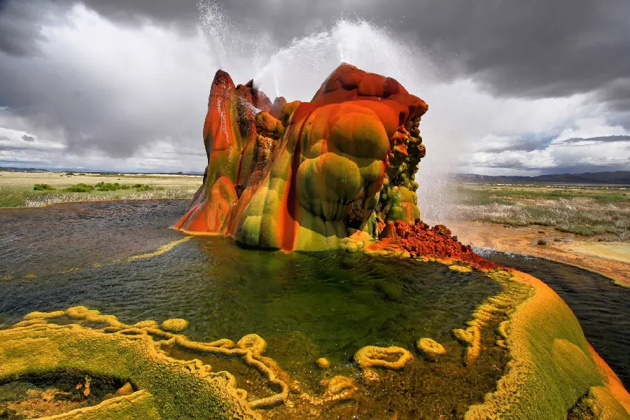 The most beautiful photo of the famous seven-colored geyser in America in full HD quality
