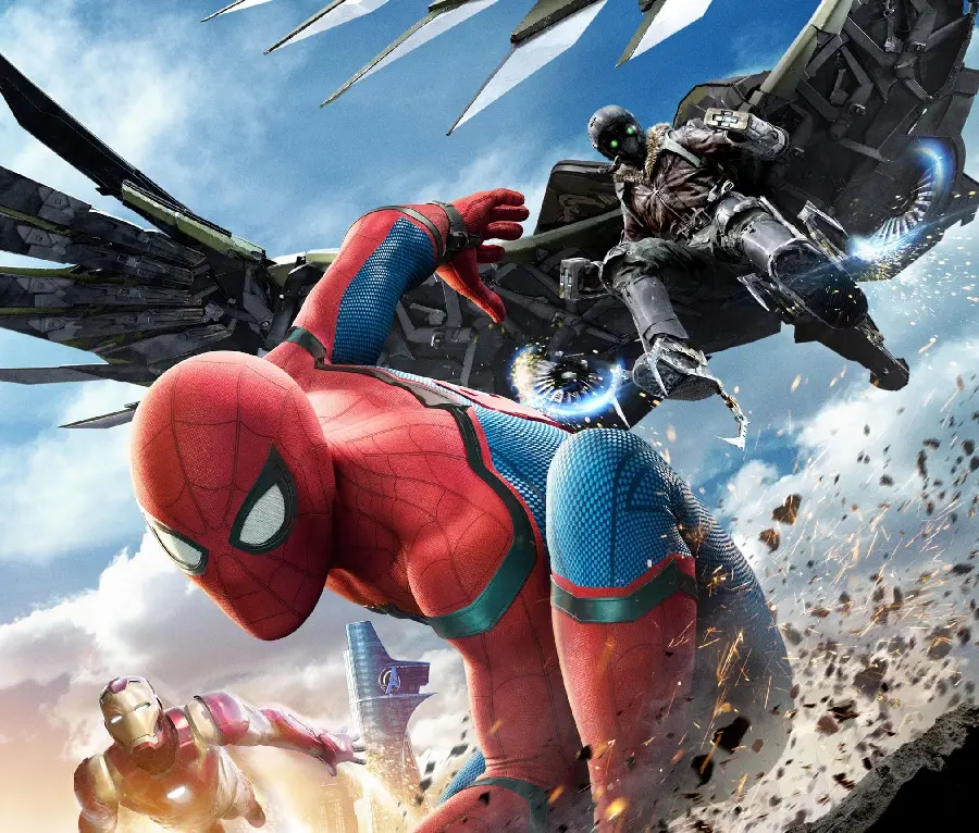 Download a cool photo of Spider-Man running away with the evil force
