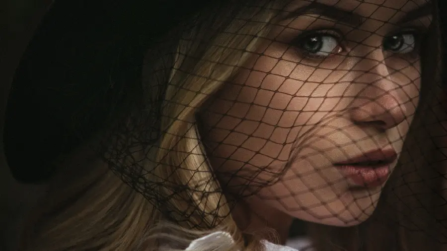 Interesting and beautiful picture of a beautiful girl with green eyes 