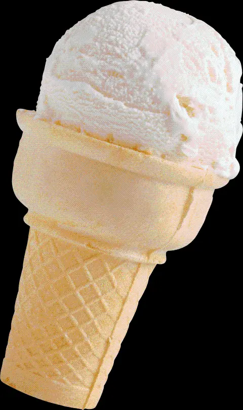 High quality photo of plain vanilla cone ice cream without background