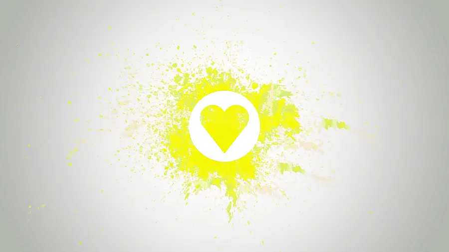 Light dark gray wallpaper with yellow heart and scattered colors