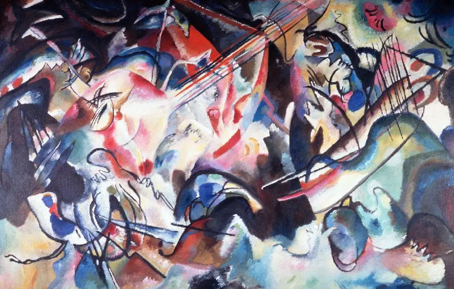 The most viewed image of a famous abstract conceptual painting by Wassily Kandinsky