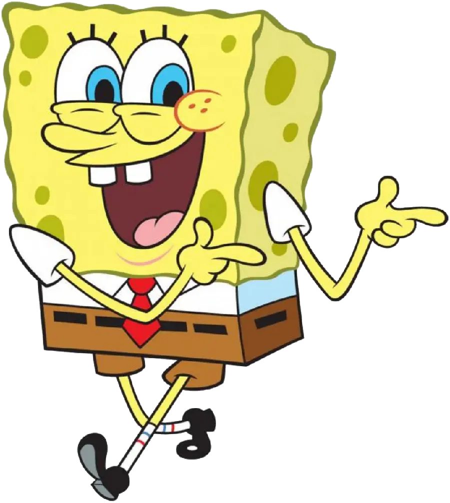 Download happy and cheerful SpongeBob png for children's educational clip