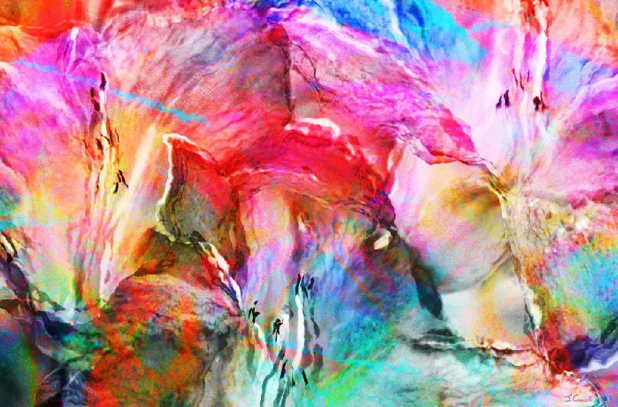 Abstract photo of colorful expressionist painting suitable for phone background 