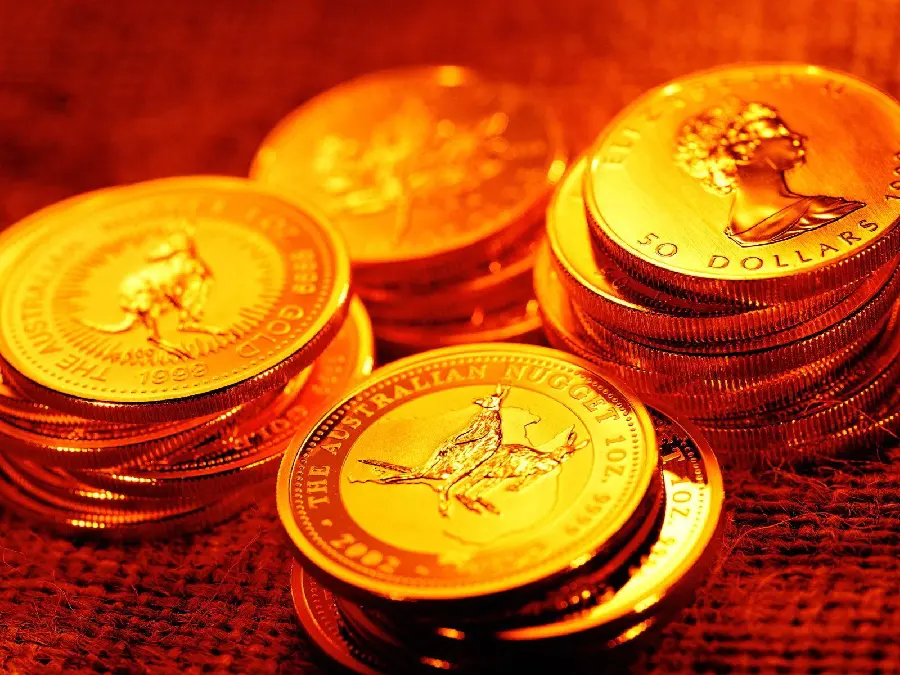 A very beautiful stock image of gold coins in the background 