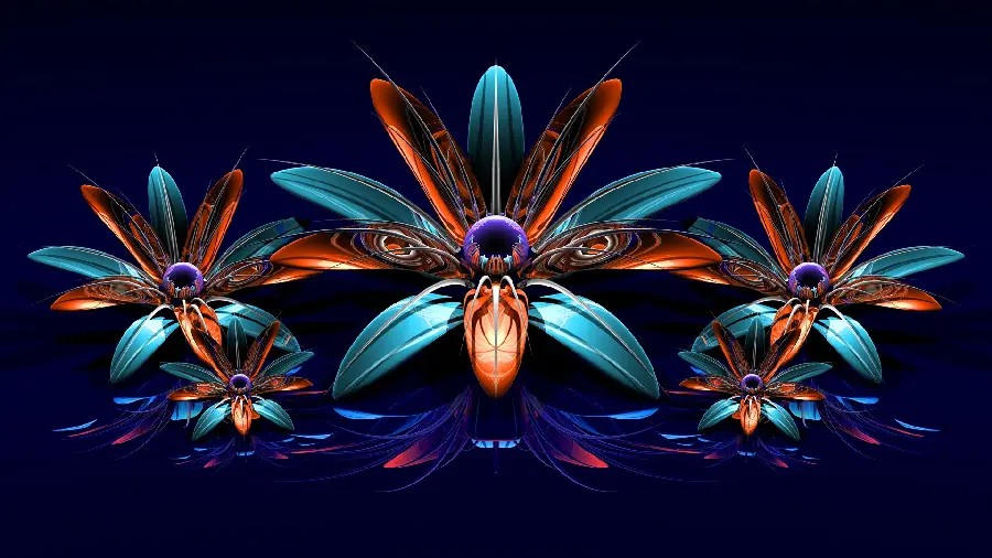 Download Desktop Background of Digital Polygonal Flowers