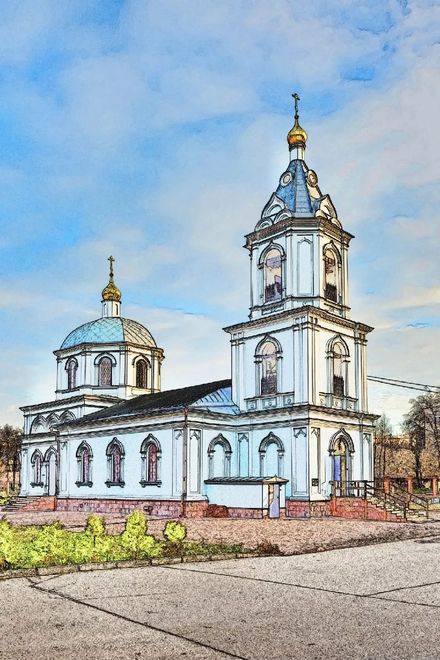 Popular historical monument painting with white wall for iphone background 
