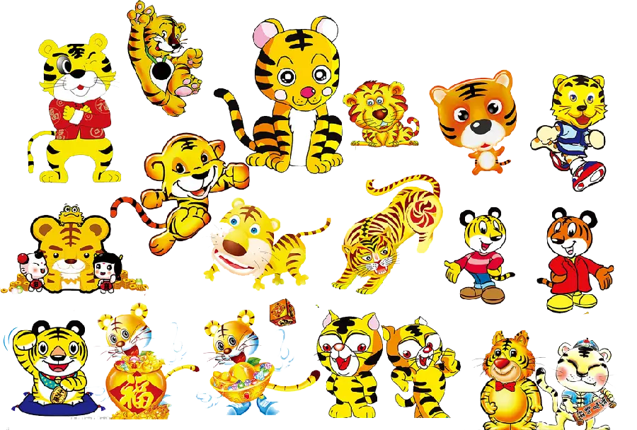 Most Viewed Image of All Types of Colored and Non-Colored Tiger Animation Designs