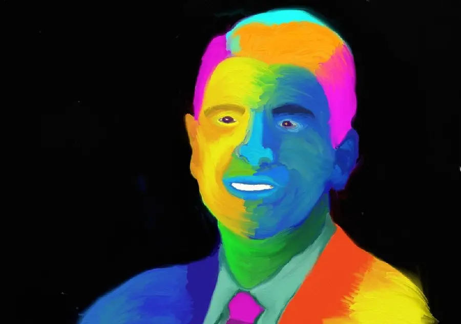 Fauvism Portrait Painting on Black Background