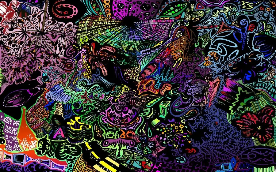High quality surreal black background graphic regular pattern and design photo 