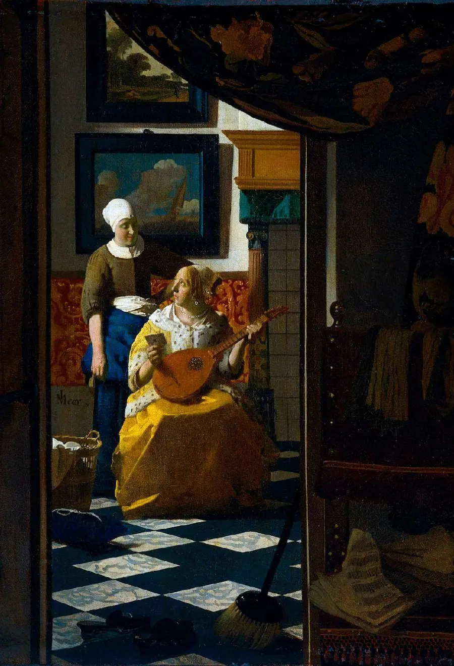 Full HD image of the guitar player painting by Johannes Vermeer