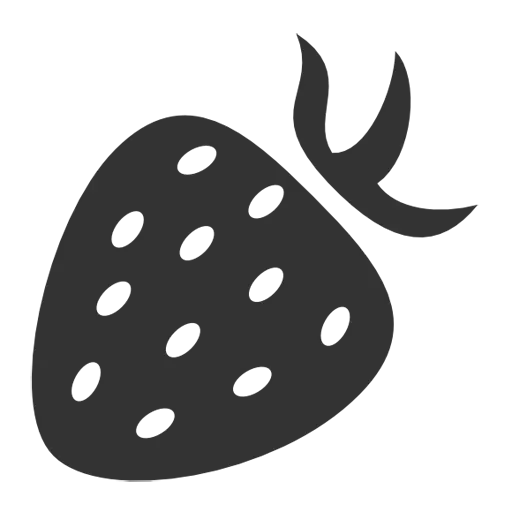 Attractive image of a black and white graphic strawberry and cut out