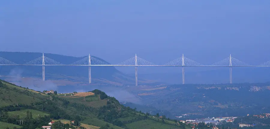 Unique and special photo of a long and high bridge in high quality