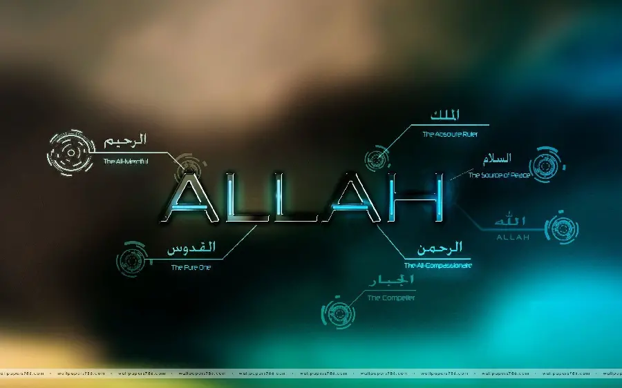 Free download of high quality English word Allah writing photo 