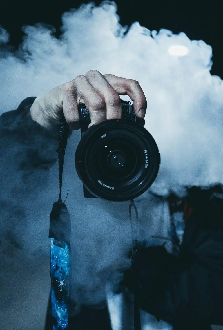 The most professional profile and background image of a hand with a camera for photographers 