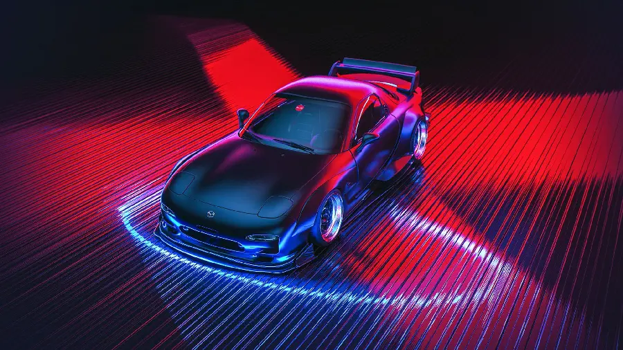  Extremely beautiful and spectacular neon car background with excellent quality 