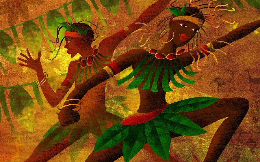 African Man Ethnic Dance Background Photo Dance for Celebration and Public Ceremony and Friendship