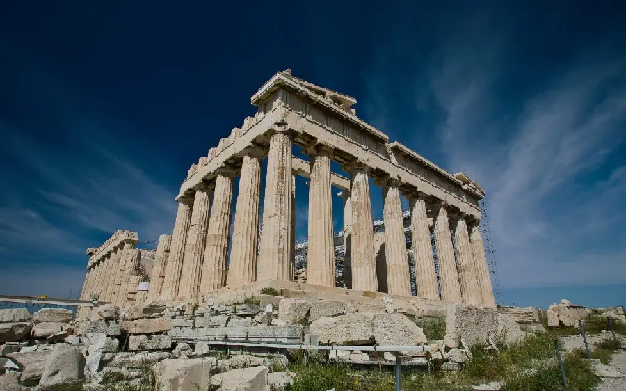 Beautiful image of the Parthenon Temple in Greece, suitable for laptop and computer backgrounds