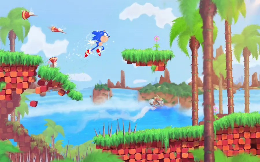 Image of part of the popular Sonic the Hedgehog game for children
