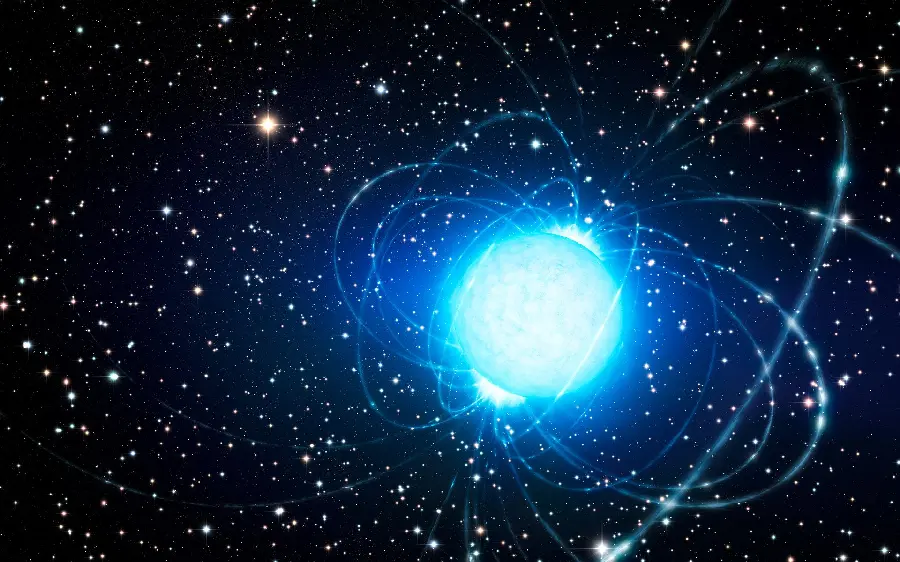 Simple photo of magnetic field simulation with the Milky Way Galaxy 