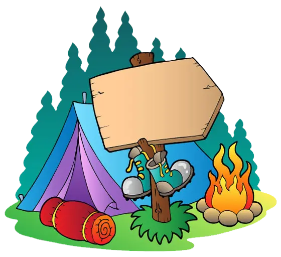 Amazing background of a tent logo in a dense forest
