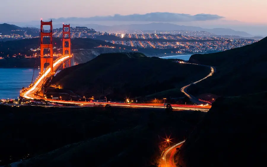 New image of the Golden Gate Bridge and Strait in modern America