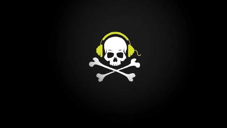 Fantasy vector pirate skull with headphones suitable for editing in Inshot