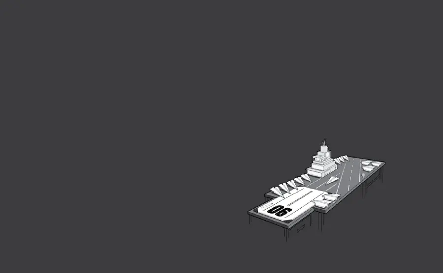 Minimal gray photo with paper rocket design on the desk