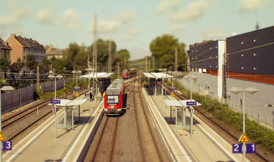 New miniature and decorative image of a foreign European city suitable for decorating road and urban planning departments