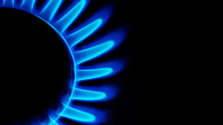 Artistic and creative image of a blue stove flame in Full HD quality