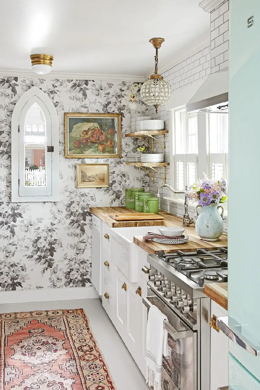  Very stylish background of a beautiful kitchen with attractive decor 