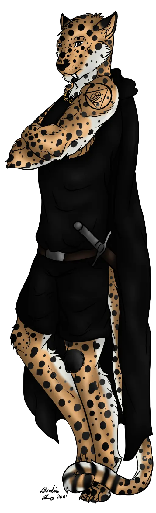 PNG image of a humanoid tiger and Zorro with a black cape