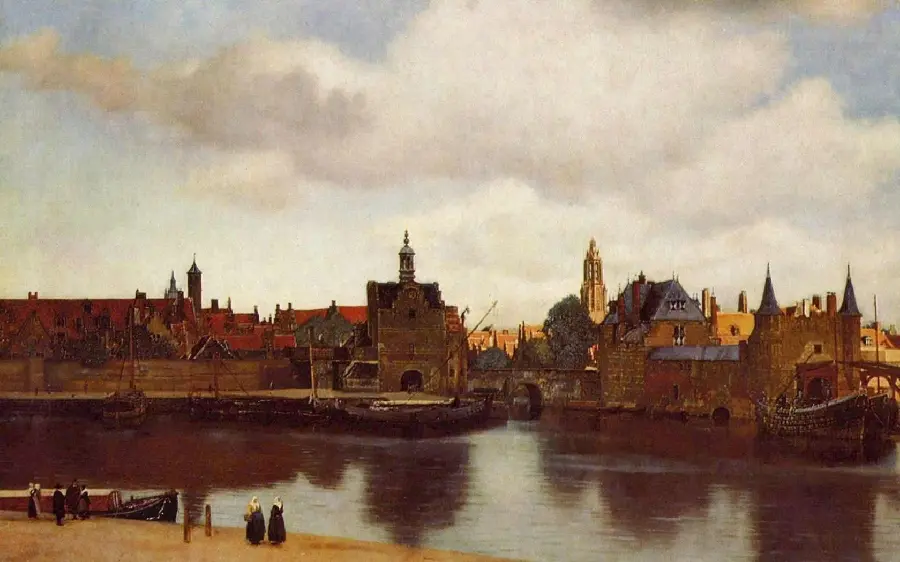 The masterpiece painting by the painter Johannes Vermeer titled Delft Landscape 