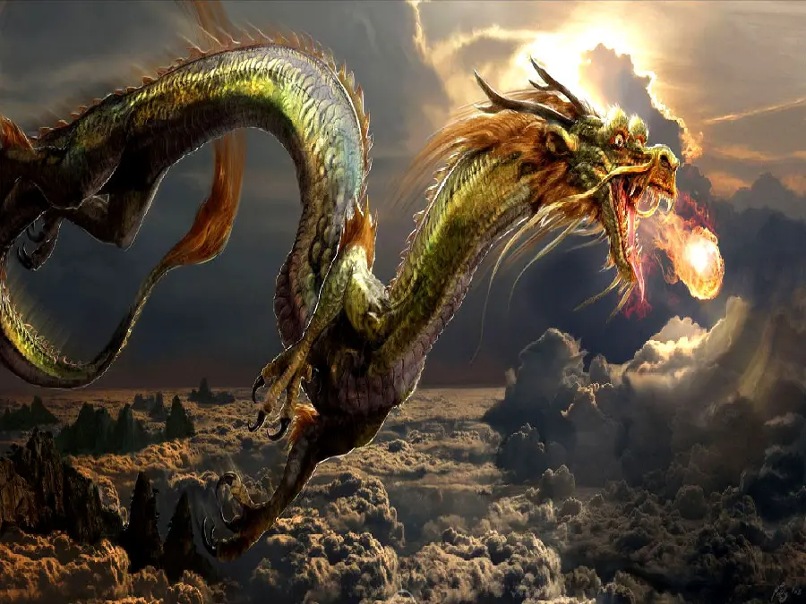  Japanese dragon wallpaper with fire in its mouth suitable for mobile