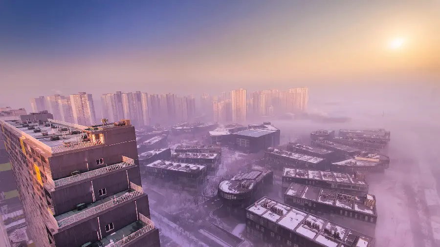 Amazing and spectacular background of tall and scary buildings 