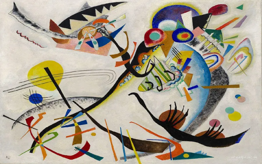 The most beautiful photo of Wassily Kandinsky's simple but professional artwork