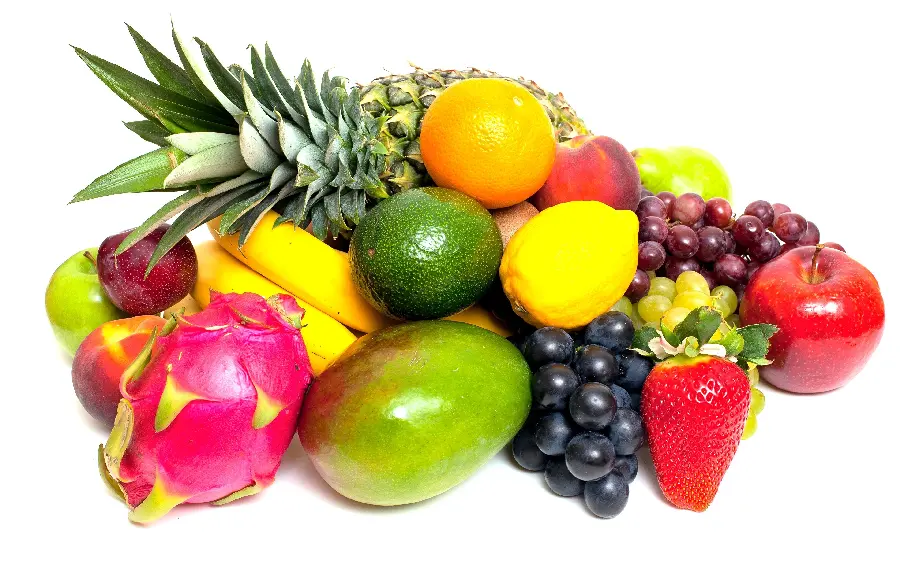 A very lovely picture of pitaya fruit among all kinds of delicious fruits