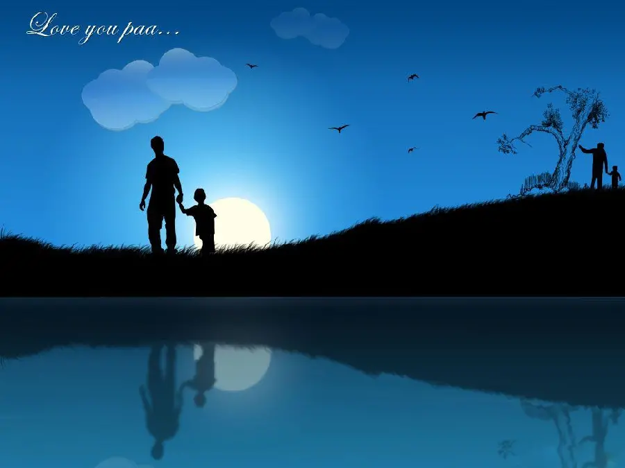 Download father and daughter photo with blue background for profile