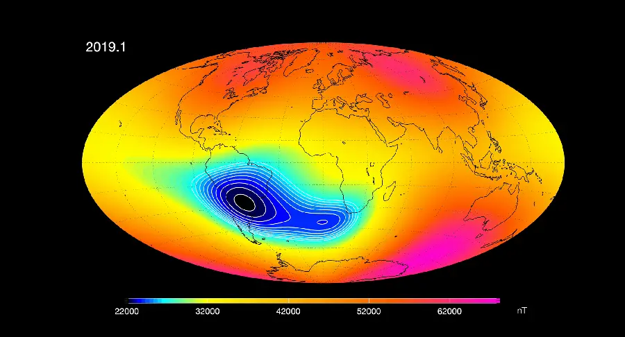 Photo of magnetic energy detection with different color spectra 
