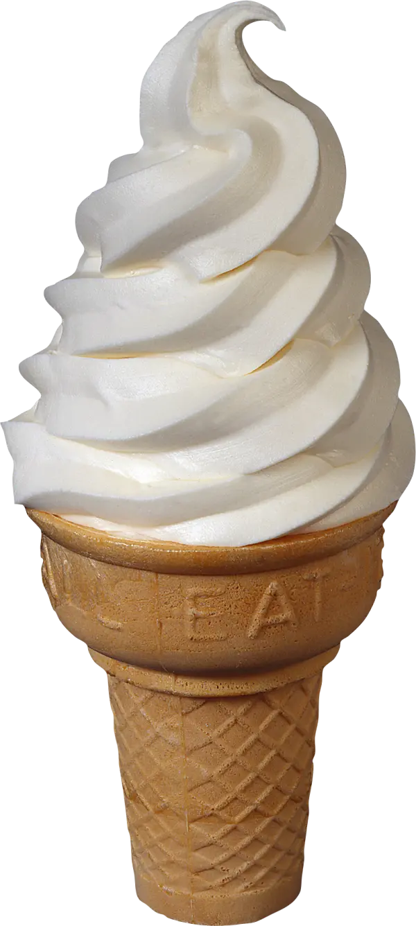 Simple image of vanilla ice cream cone in PNG format 