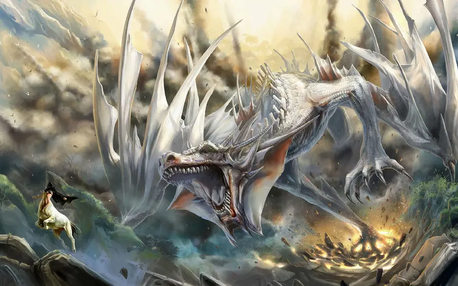 Japanese Dragon Graphic Masterpiece in Special White
