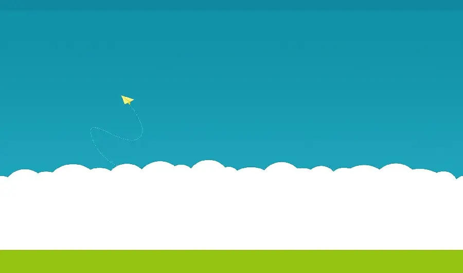 Cartoon and relaxing wallpaper of paper rocket in the sky 1402