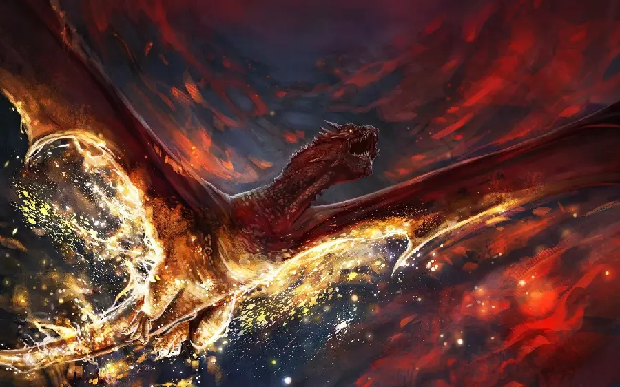 Download the image of a dragon above the sky with amazing wallpaper
