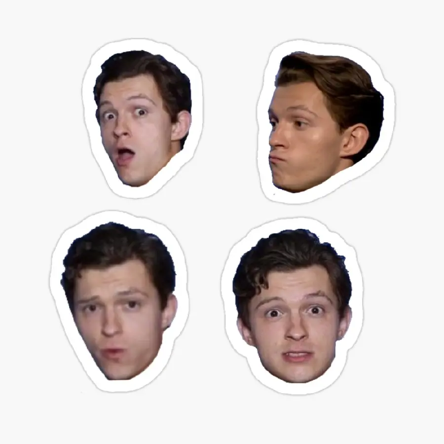 Cut-off image of the face of the famous English actor Tom Holland