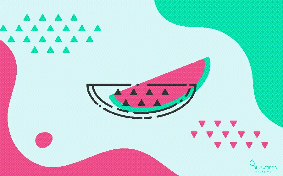Unique and special photo of a minimalist watermelon 