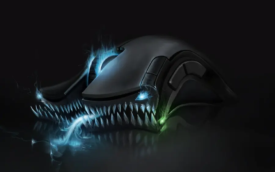 Ergonomics and Fantasy Background Photo of an Ergonomic Mouse in Working with a Computer