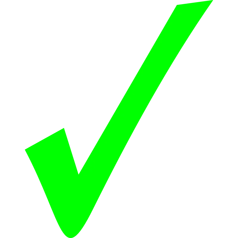 Glowing Green Tick png for use in Word and PowerPoint